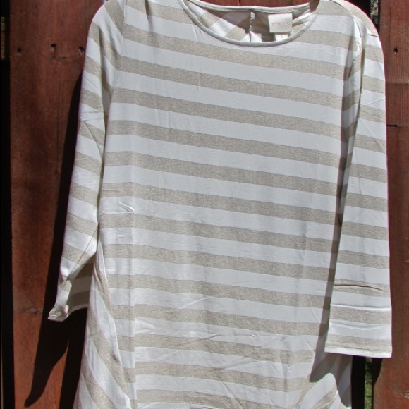 Chico’s Shimmer Striped Tee - Picture 6 of 6